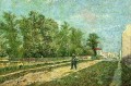 Hombre con pala en un suburbio de París Vincent van Gogh